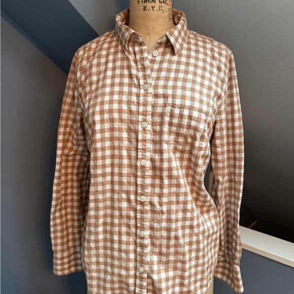 JCrew medium flannel gingham shirt worn twice! - Picture 1 of 2